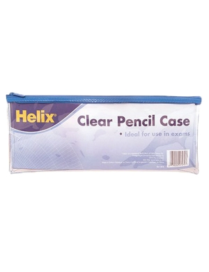 Helix Clear Large Pencil Case - Blue